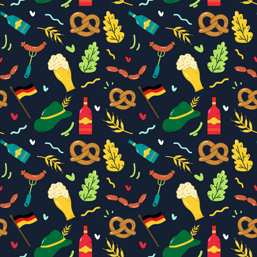 Colorful Oktoberfest Pattern Wallpaper