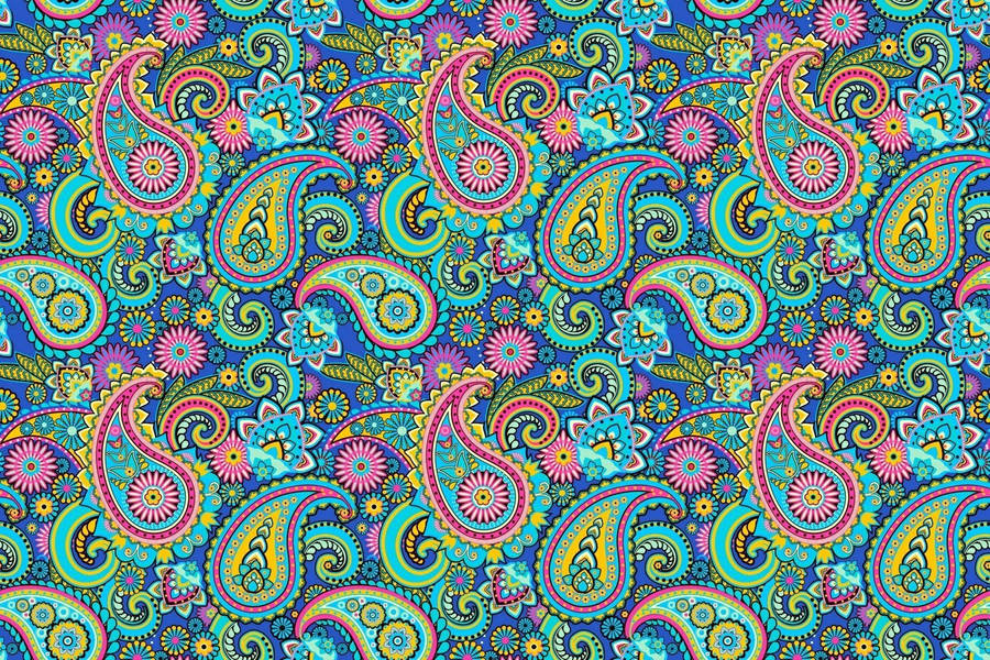 Colorful Paisley Print Wallpaper