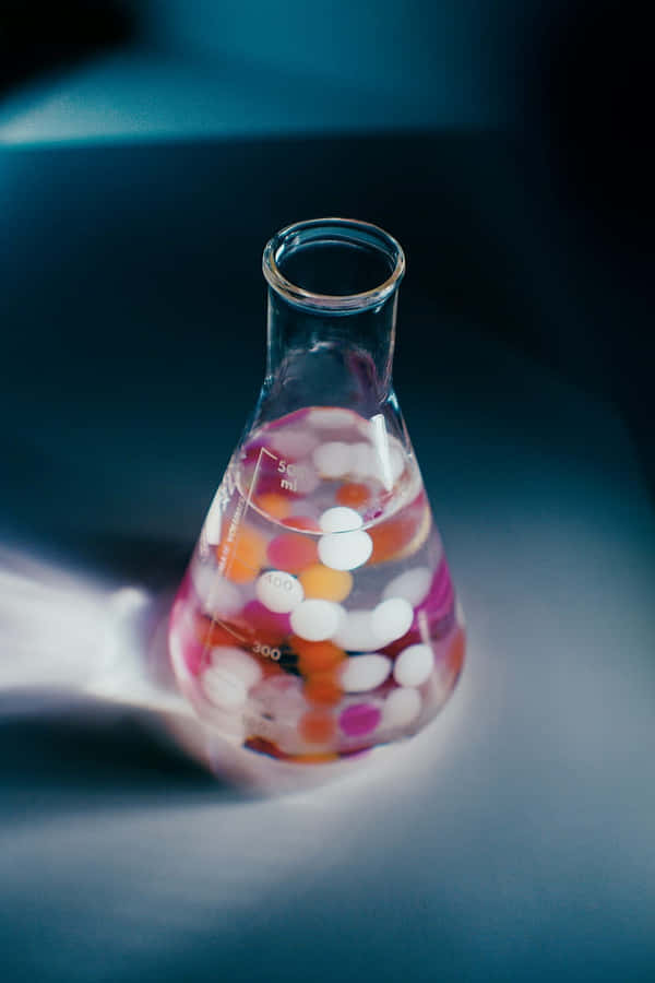 Colorful Pillsin Erlenmeyer Flask Wallpaper