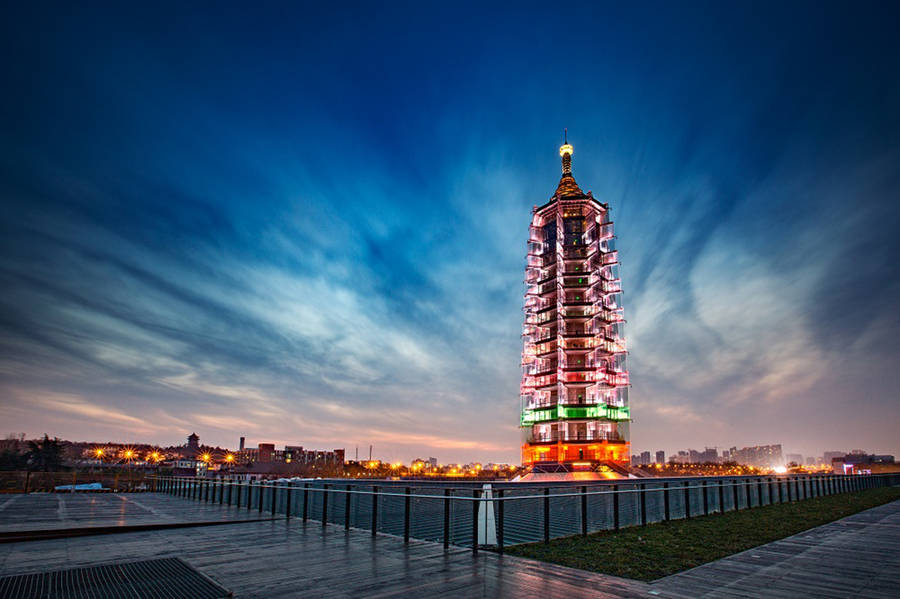 Colorful Porcelain Tower Wallpaper