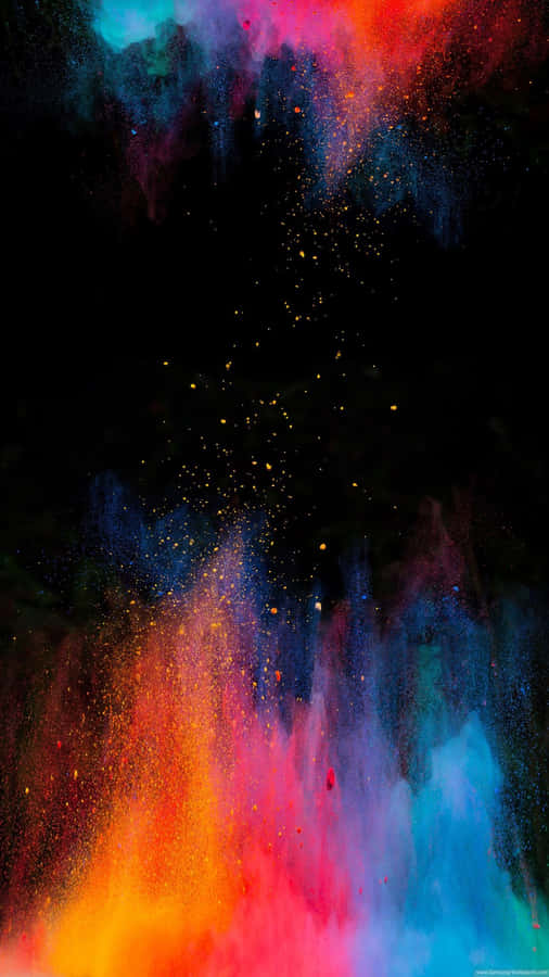 Colorful Powder On A Black Background Wallpaper