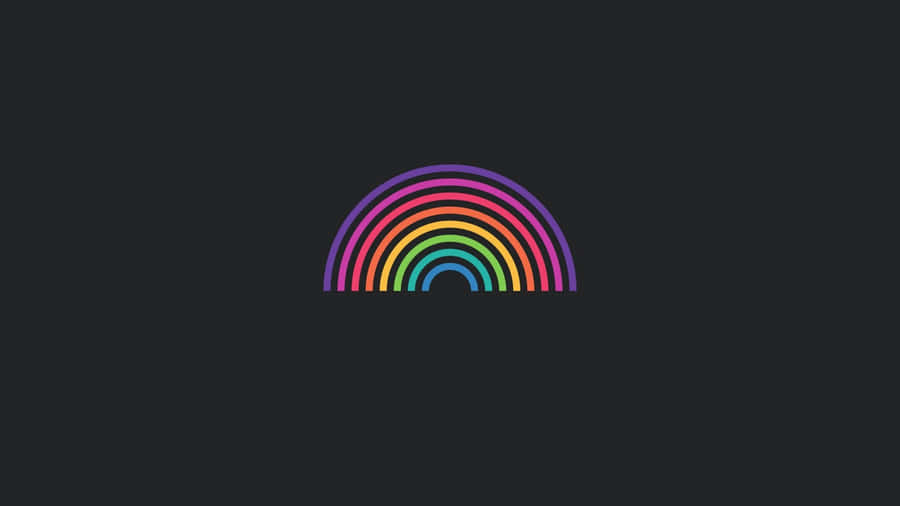 Colorful Rainbow Arc Dark Background Wallpaper