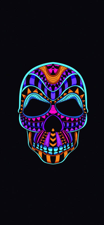 Colorful Skull Iphone 12 Wallpaper