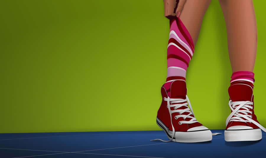 Colorful Sneakersand Striped Socks Wallpaper