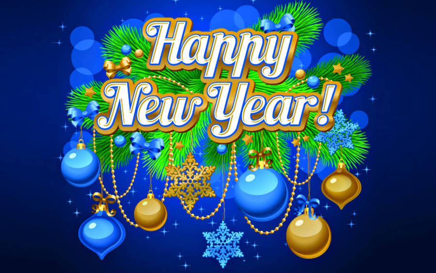 Colorful Sparkling Happy New Year Wallpaper