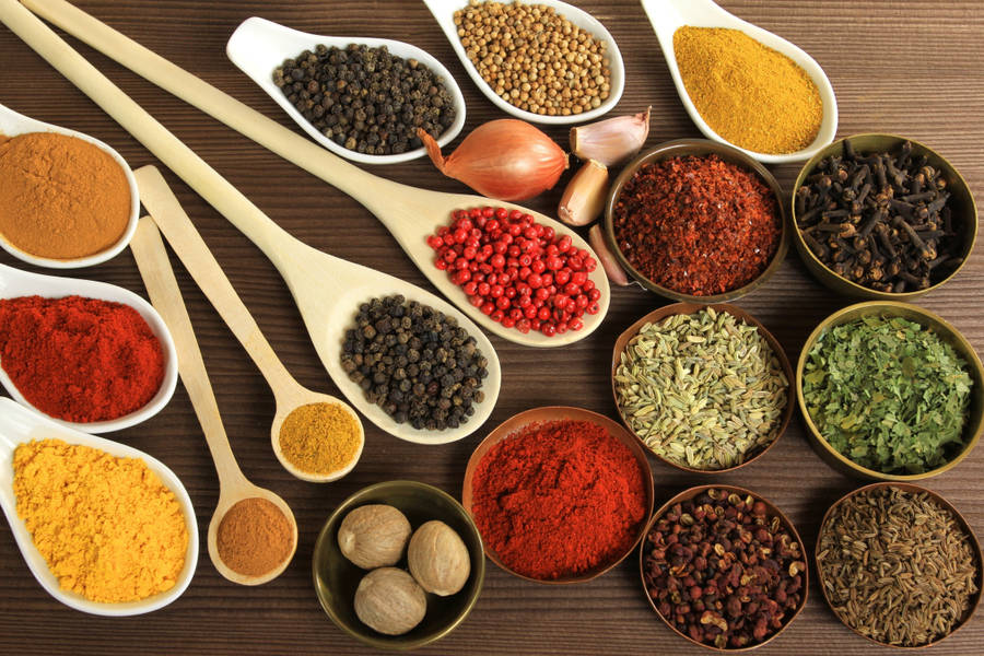 Colorful Spices Flat Lay Shot Wallpaper