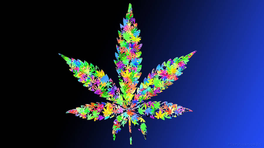 Colorful Stoner Leaf Wallpaper