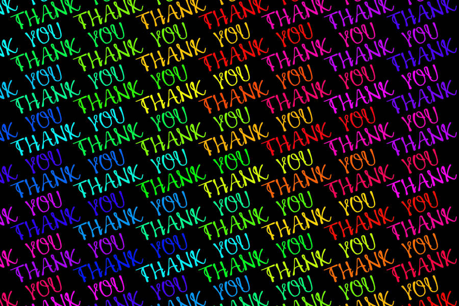 Colorful Thank You Pattern Wallpaper