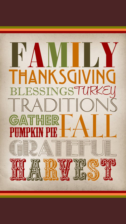 Colorful Thanksgiving Quote Iphone Wallpaper