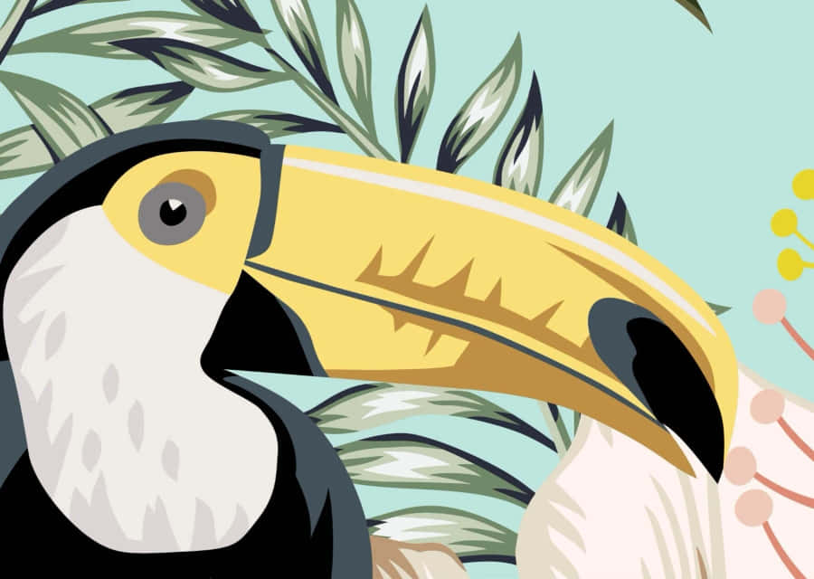 Colorful Toucan Illustration Wallpaper