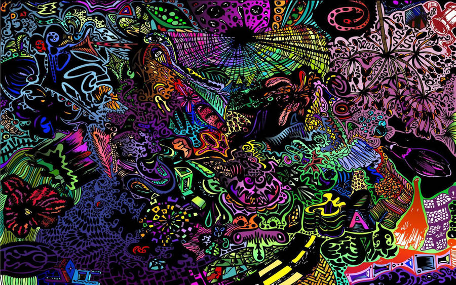 Colorful Trippy Indie Art Wallpaper
