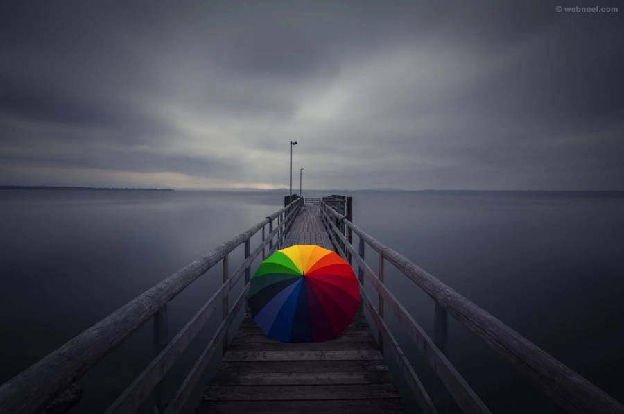 Colorful Umbrella Most Beautiful Rain Wallpaper