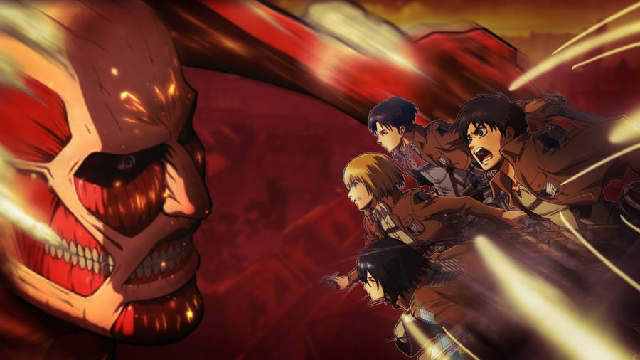 Colossal Vs Survey Corps Attack On Titan 4k Wallpaper