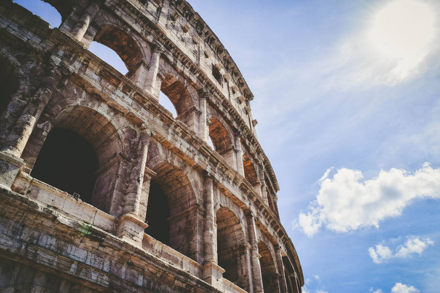 Colosseum Facing The Sun Wallpaper