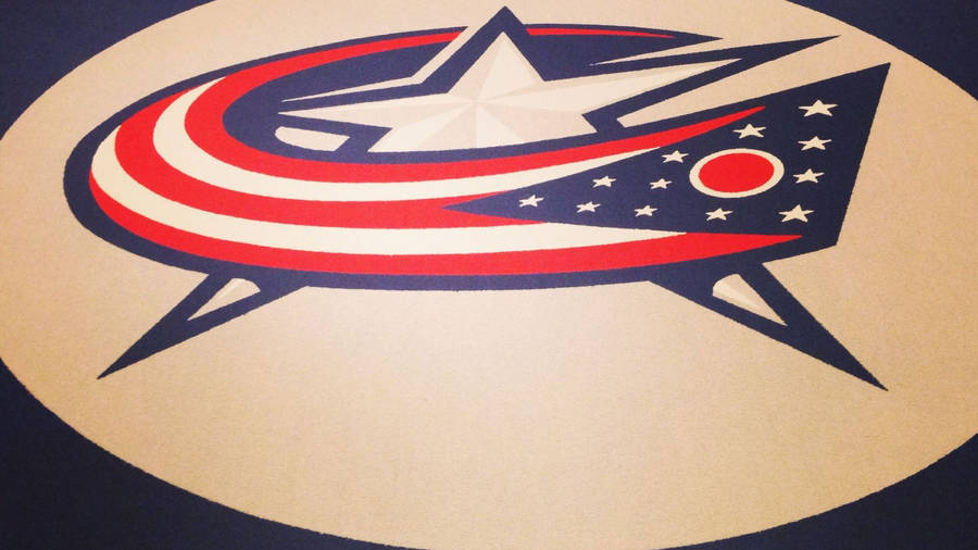 Columbus Blue Jackets Logo On Floor Wallpaper