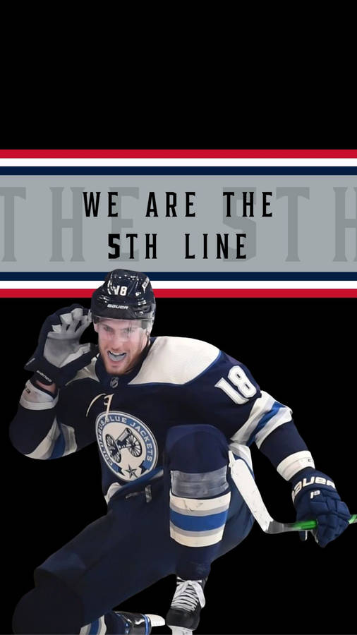 Columbus Blue Jackets Player Kneeling Down Wallpaper