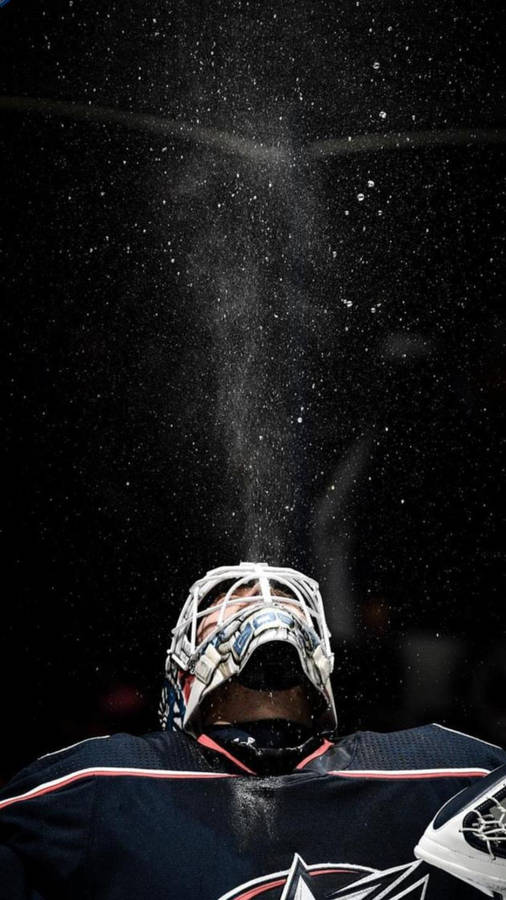 Columbus Blue Jackets Player Looking Up Wallpaper