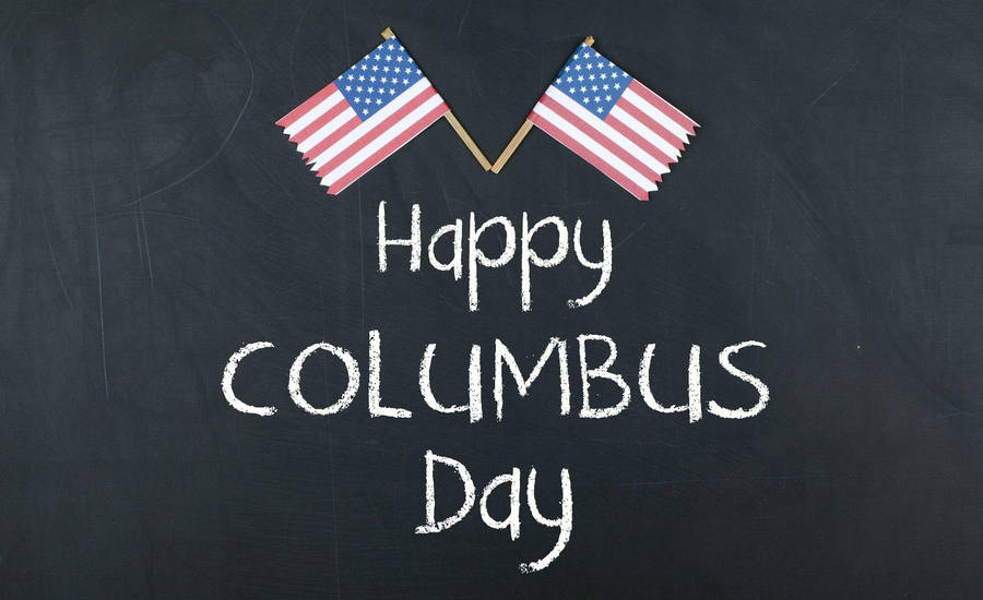 Columbus Day Chalk Inscription Wallpaper