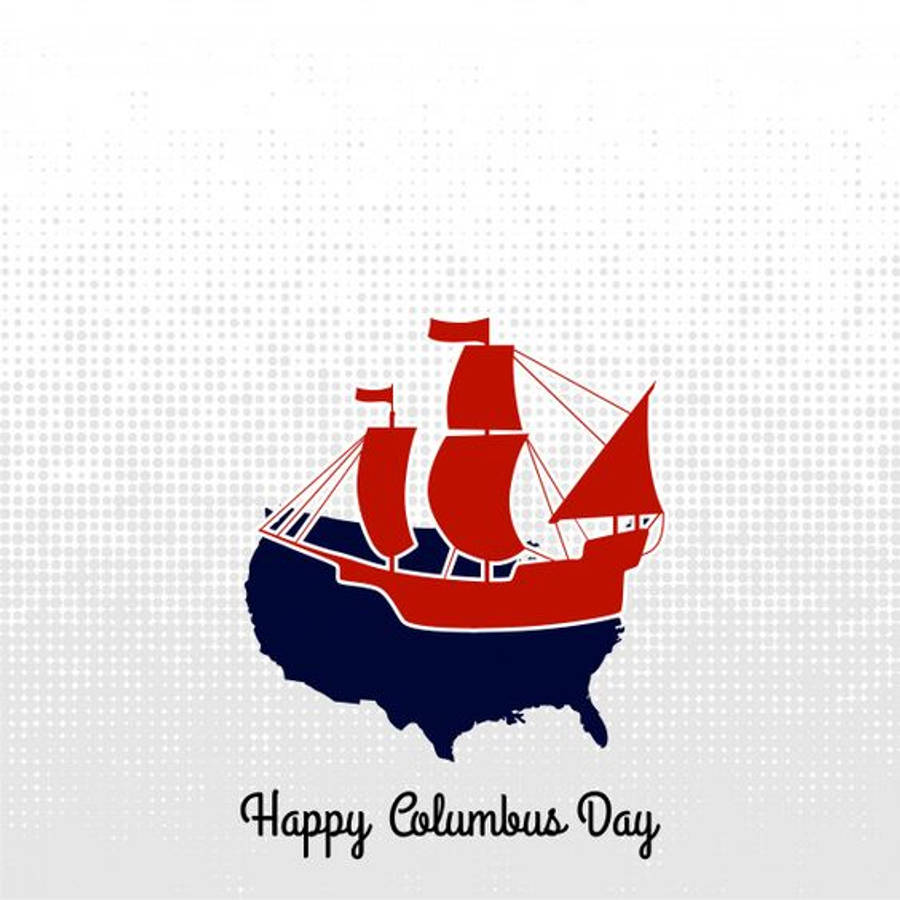 Columbus Day Red Boat America Wallpaper