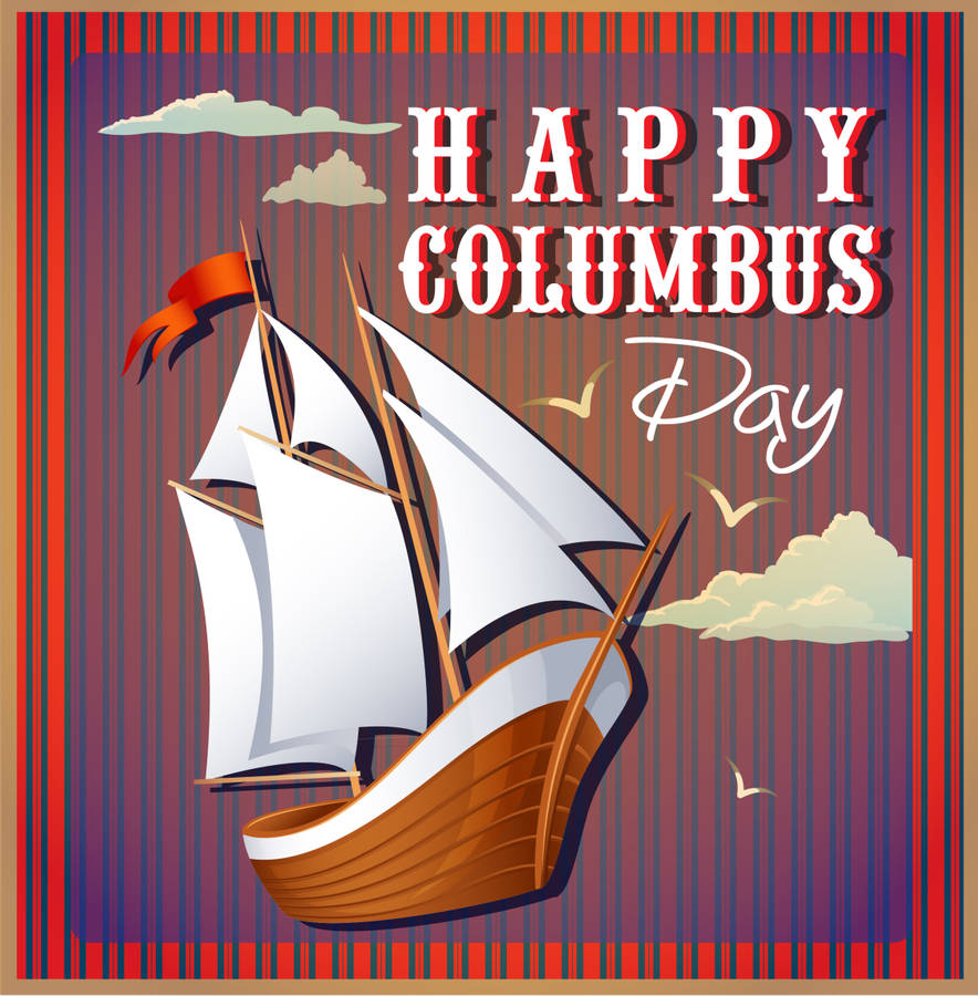 Columbus Day Sailboat Art Wallpaper