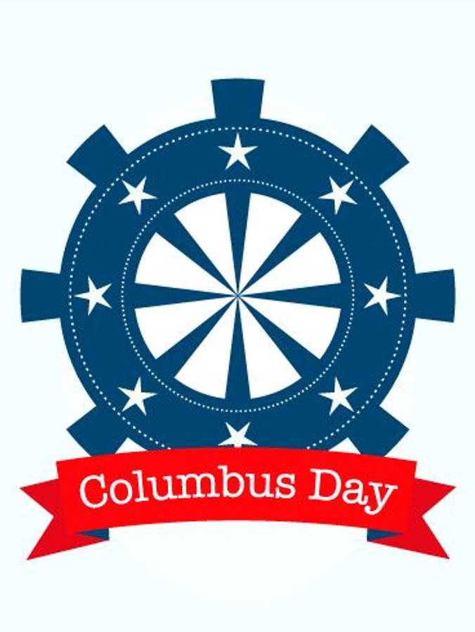 Columbus Day Ship's Wheel Wallpaper