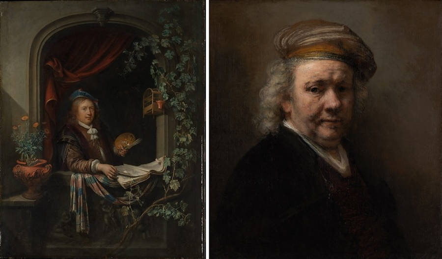 Combined Self Portraits Of Rembrandt Wallpaper