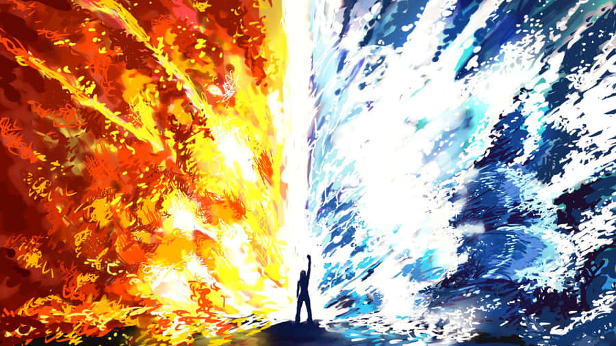 Combining The Elements Of Fire And Water Wallpaper