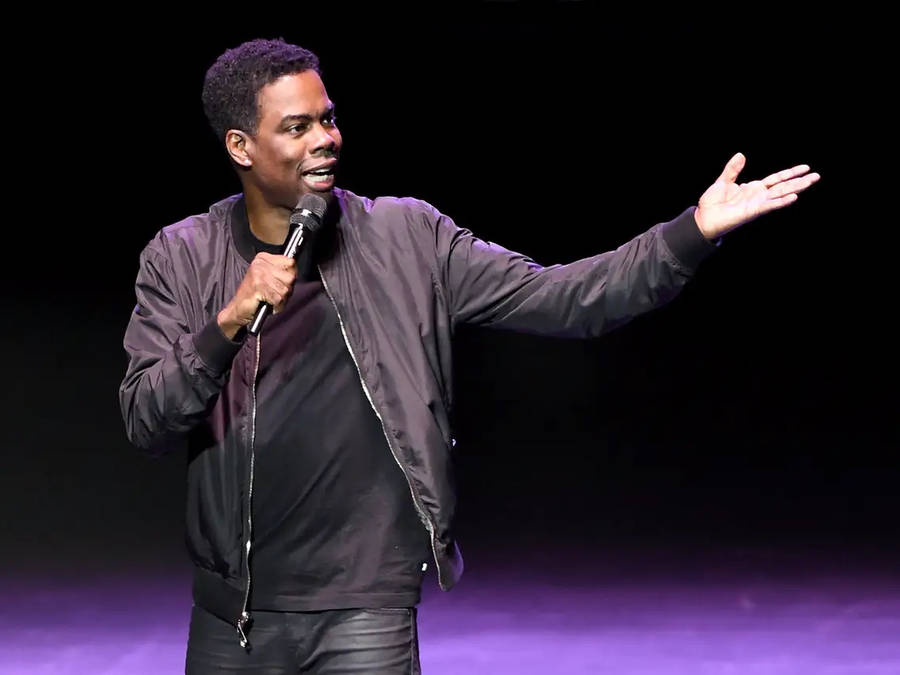 Comedian Chris Rock On Stage Wallpaper