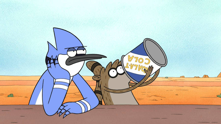 Comedy Cartoon Character Mordecai And Rigby Wallpaper