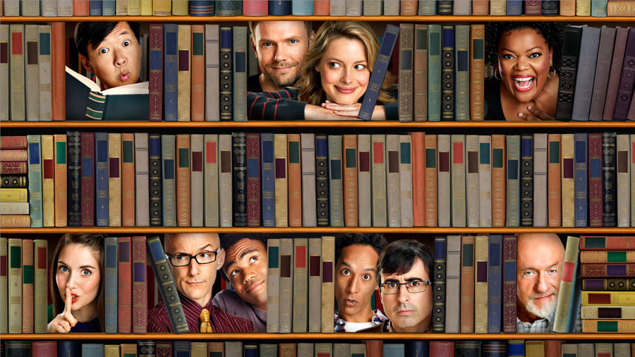 Community Bookshelves Wallpaper