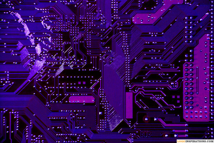 Complex Purple Circuit Board Wallpaper
