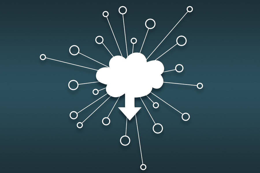 Conceptual Cloud Storage Network Illustration Wallpaper