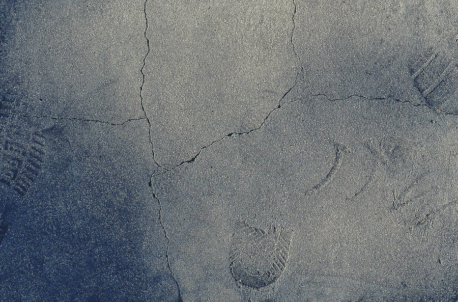 Concrete Texture Footprints On Cement Wallpaper