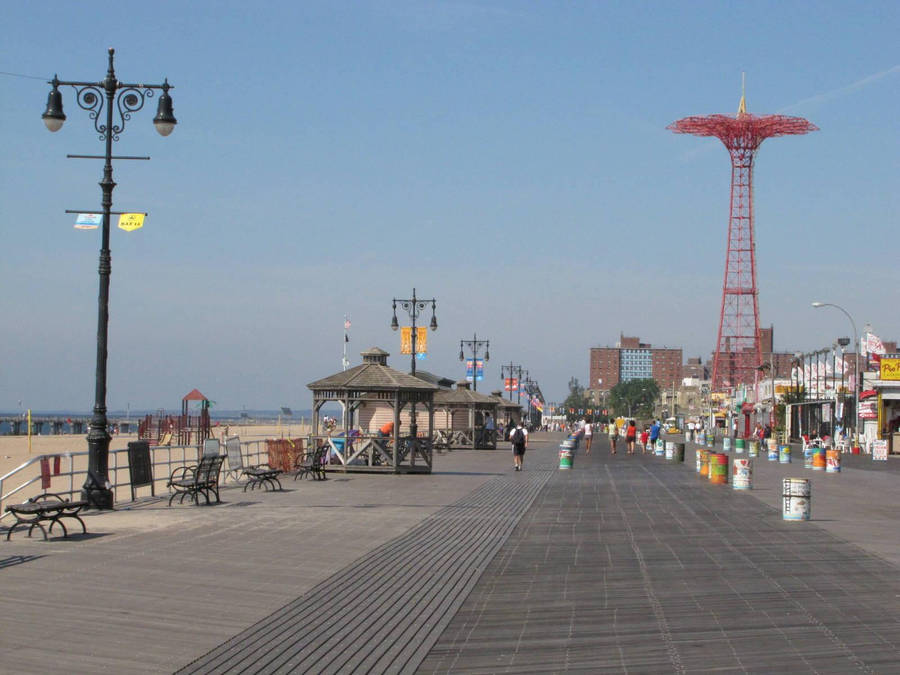 Coney Island Sidewalk Wallpaper