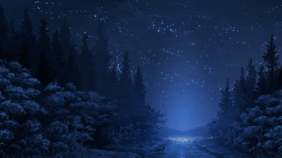 Connect With Nature In The Anime Forest Wallpaper