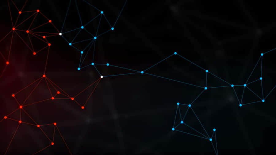 Connected Blue And Red Dots Wallpaper