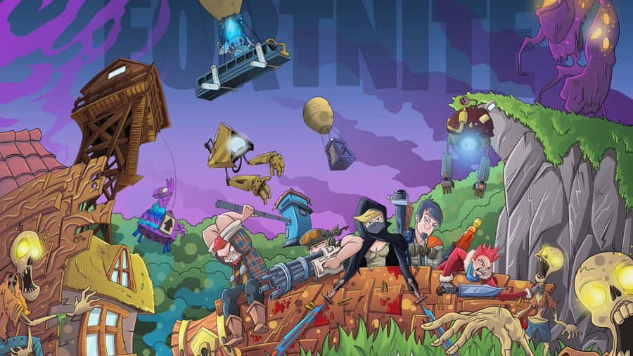 Conquer Fortnite Pc With A Full Gaming Arsenal Wallpaper