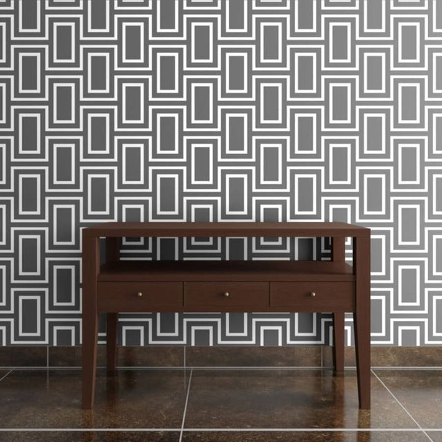 Contemporary Modern Glistening Maze Wall Wallpaper