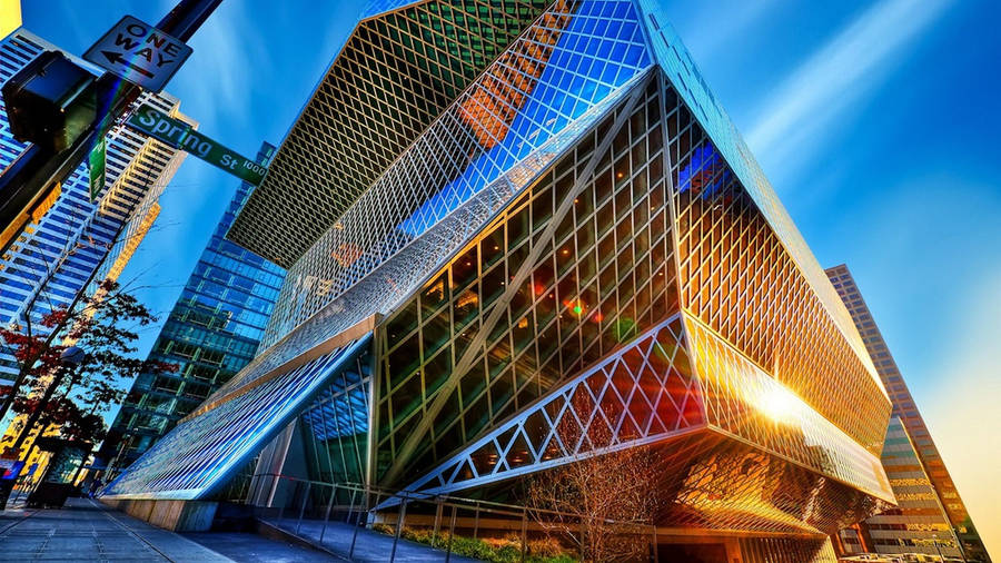 Contemporary Modern Seattle Central Library Wallpaper