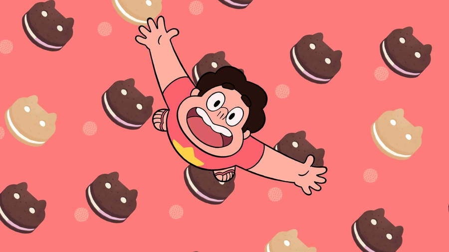 Cookie Cat And Steven Universe Ipad Wallpaper
