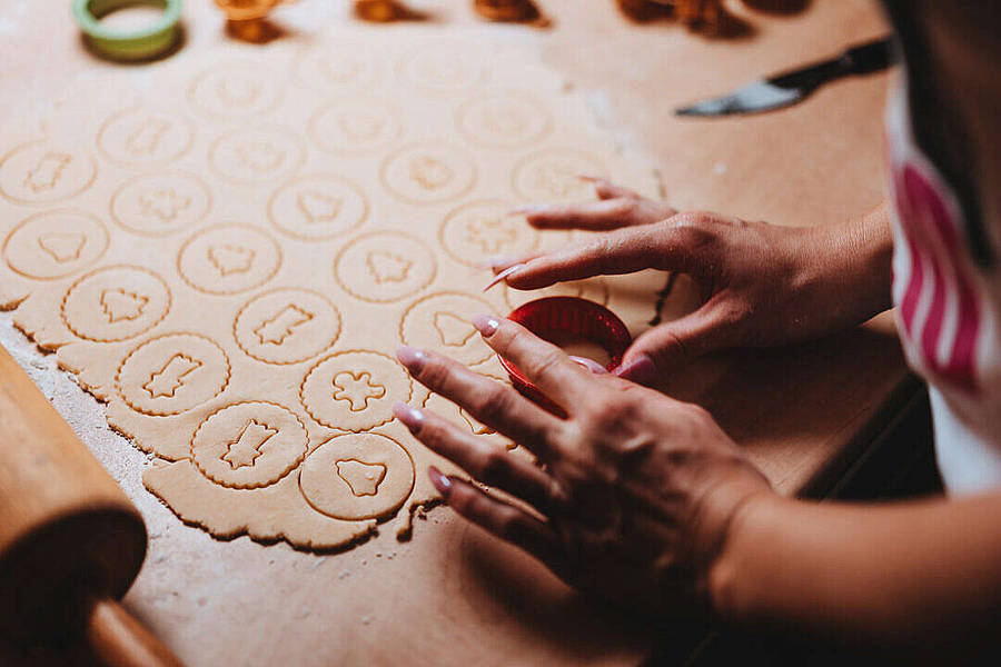 Cookie Cutting Christmas Holiday Desktop Wallpaper