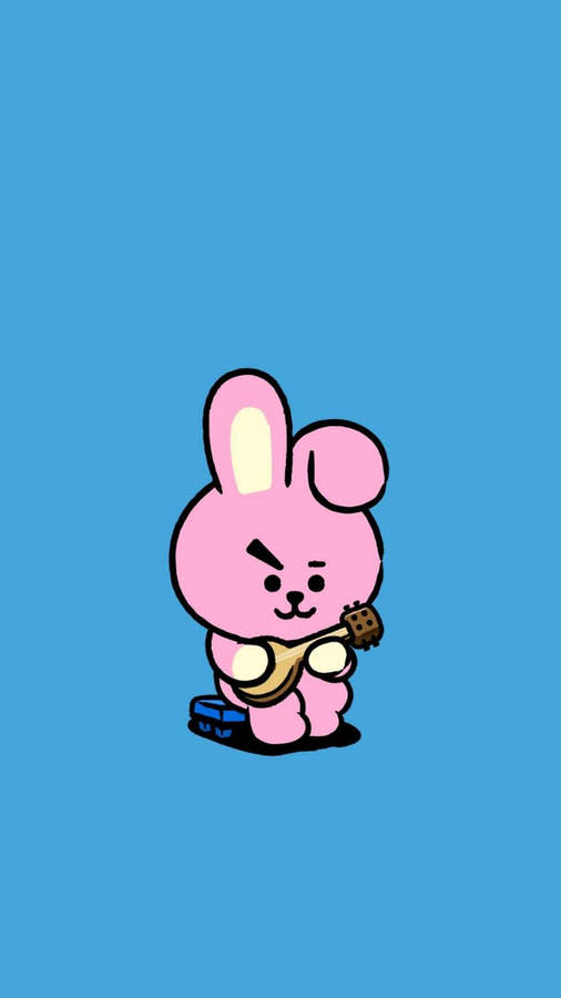 Cooky Bt21 Playing Ukelele Wallpaper