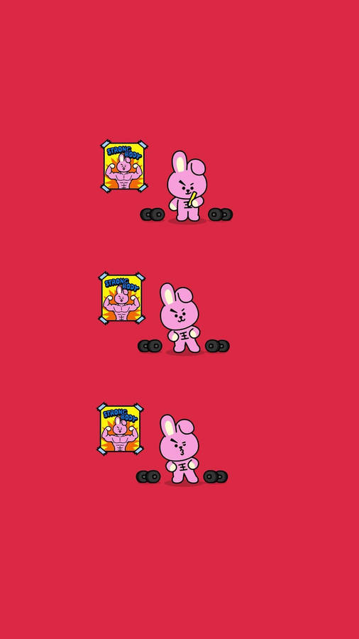 Cooky Bt21 With Dumbbells Wallpaper