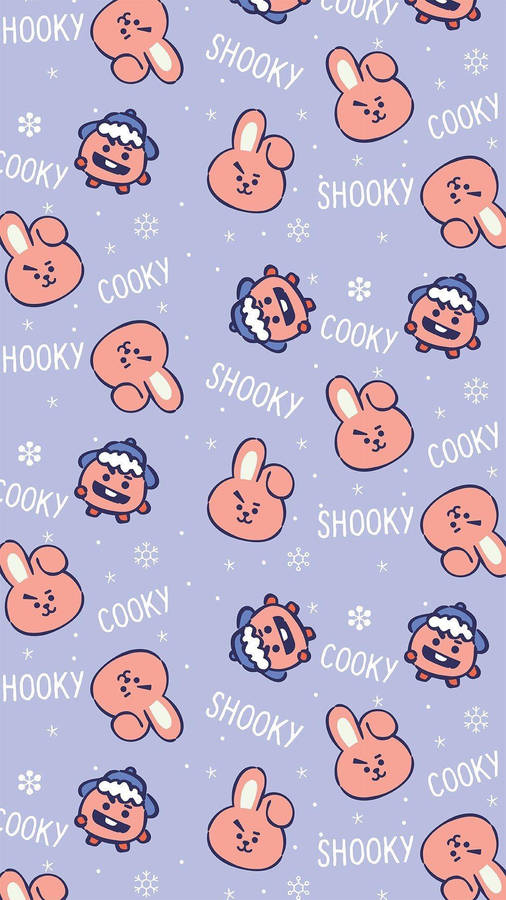 Cooky Bt21 With Shooky Poster Wallpaper