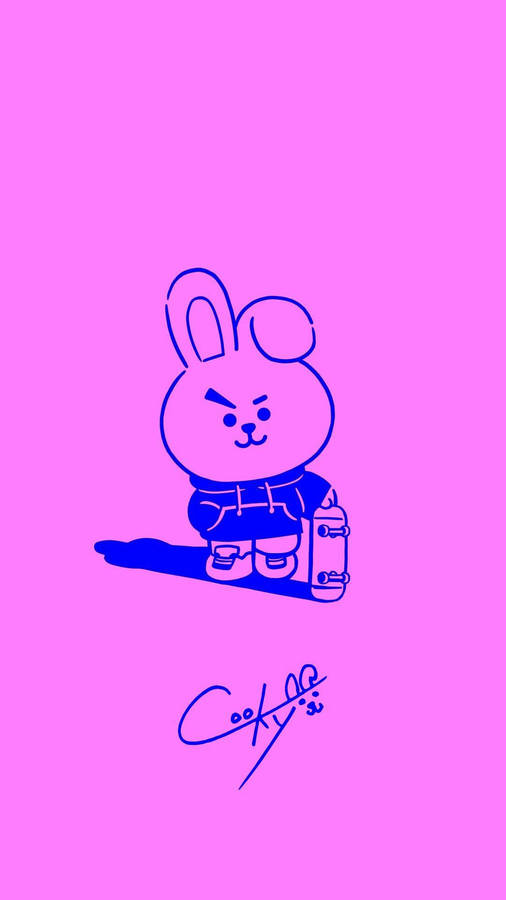 Cooky Bt21 With Skateboard Wallpaper