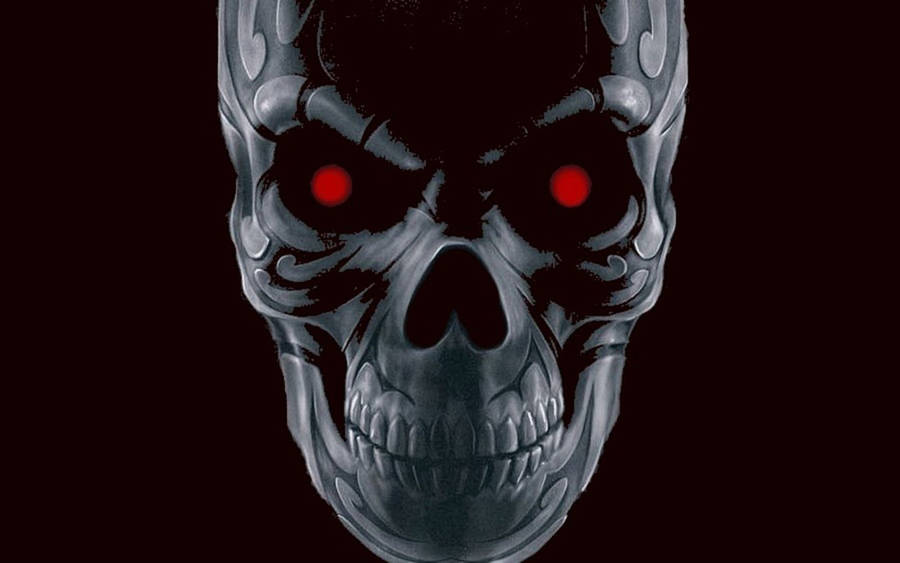 Cool 3d Ghost With Red Eyes Wallpaper