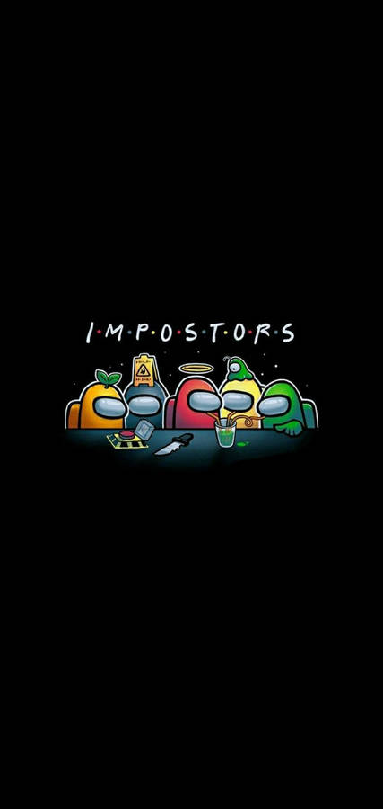 Cool Among Us Impostors Friends Logo Wallpaper