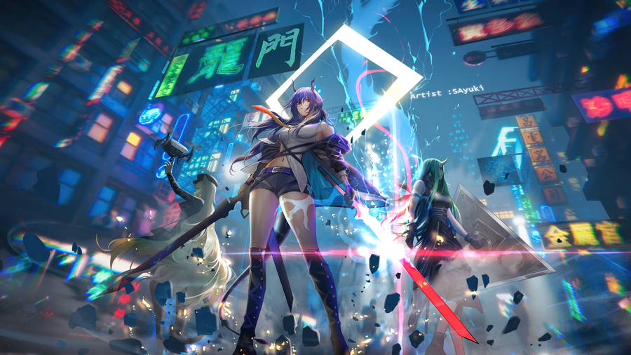 Cool Anime Futuristic City Wallpaper
