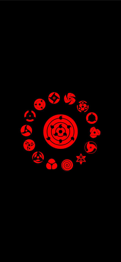 Cool Anime Iphone Red Symbols Wallpaper