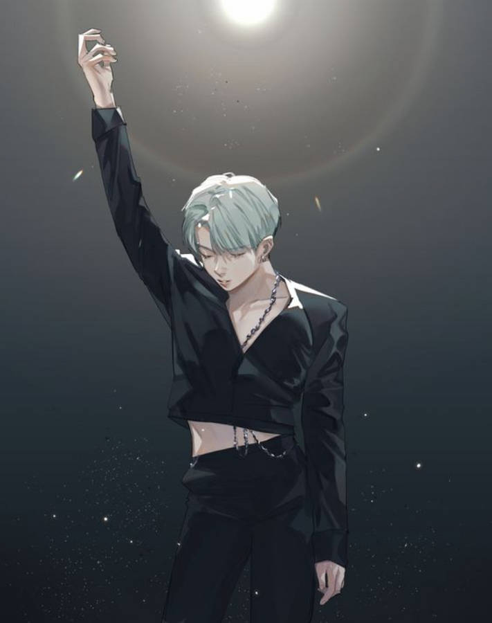 Cool Anime Jungkook Black Phone Wallpaper